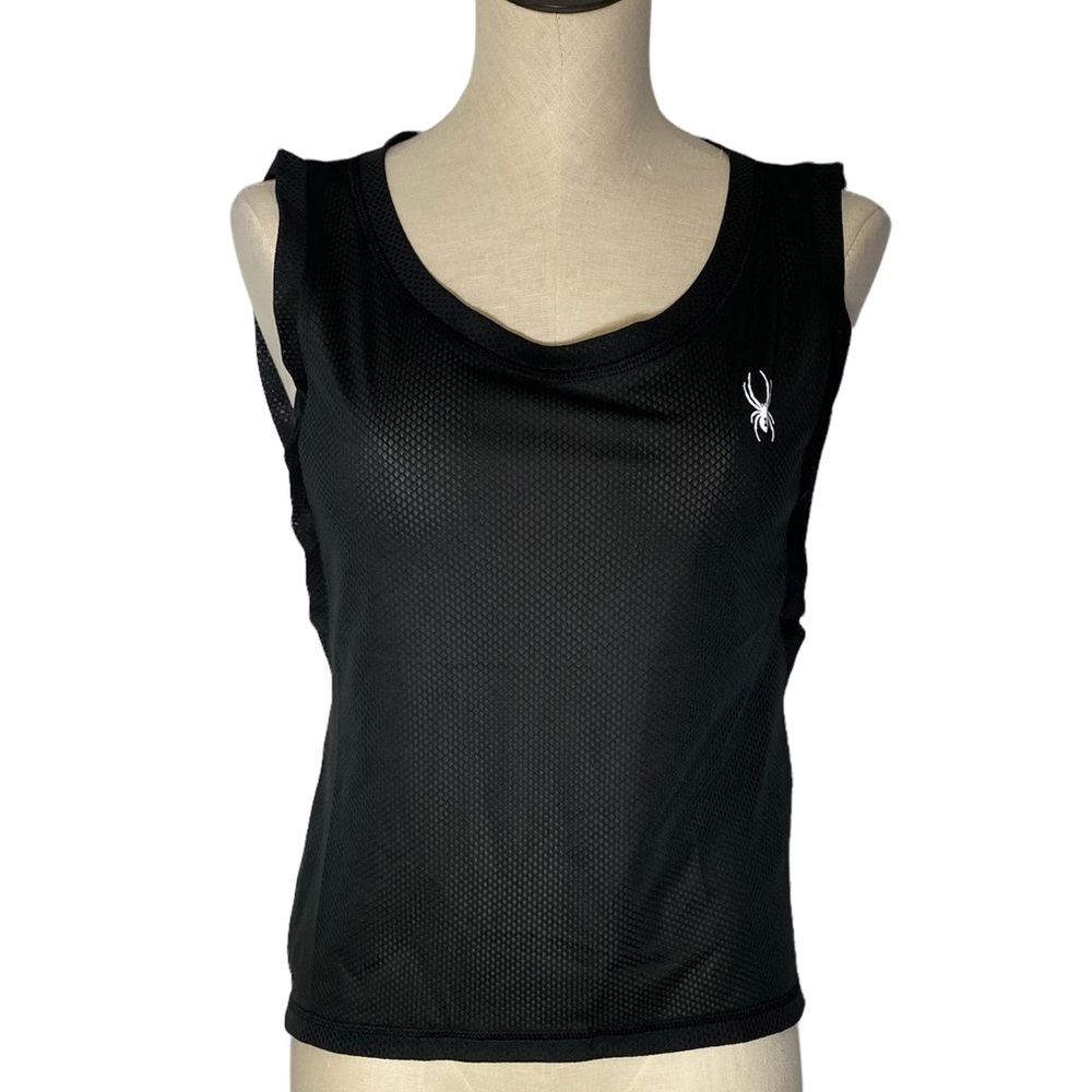 SPYDER women’s sleeveless mesh fitness  top black size small